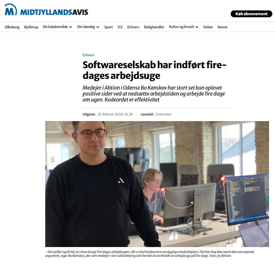 Softwareselskab har indført fire-dages arbejdsuge